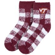 Virginia Tech ZooZatz Buffalo Check Fuzzy Socks